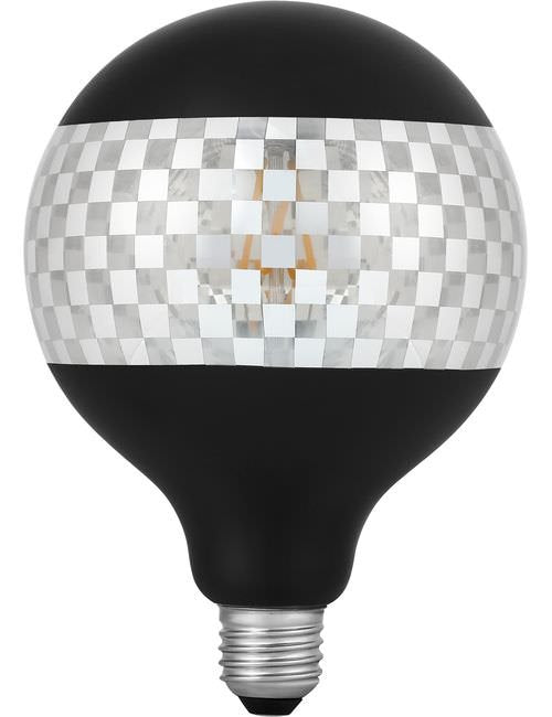 SPL LED E27 Fila Laser Blox G125x180mm 230V 120Lm 4W 2500K 925 360° AC Black Silver Dimmable 2500K Dimmable - LF023825403