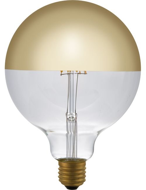 SPL LED E27 Filament Globe Top Mirror G125x180mm 230V 470Lm 65W 2500K 925 360° AC Gold Dimmable 2500K Dimmable - LF023825822