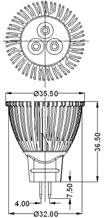 Sera MR11-45-4500  – (4500K) - 12v 3w LED 4500k GU4 35mm Dimmable