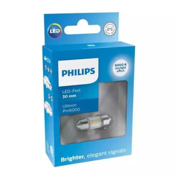Philips 11860CU60X1 100 lm   C5W Number Plate Bulbs