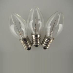 Christmas Bulbs 3w 12v E12 Cap Clear Candle (PRICE IS ONE BULB)