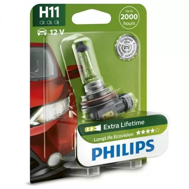 Philips 12362LLECOB1  PGJ192 LongLife EcoVision H11 Fog Light Bulbs