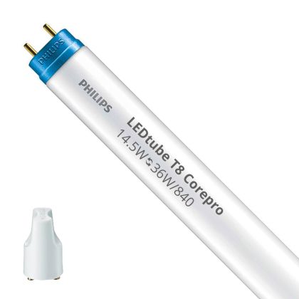 Philips CorePro LEDtube 1200mm 14.5W840 - LED Tube T8 CorePro (EM/Mains) Standard Output 14.5W 1600lm - 840 Cool White | 120cm - Replaces 36W